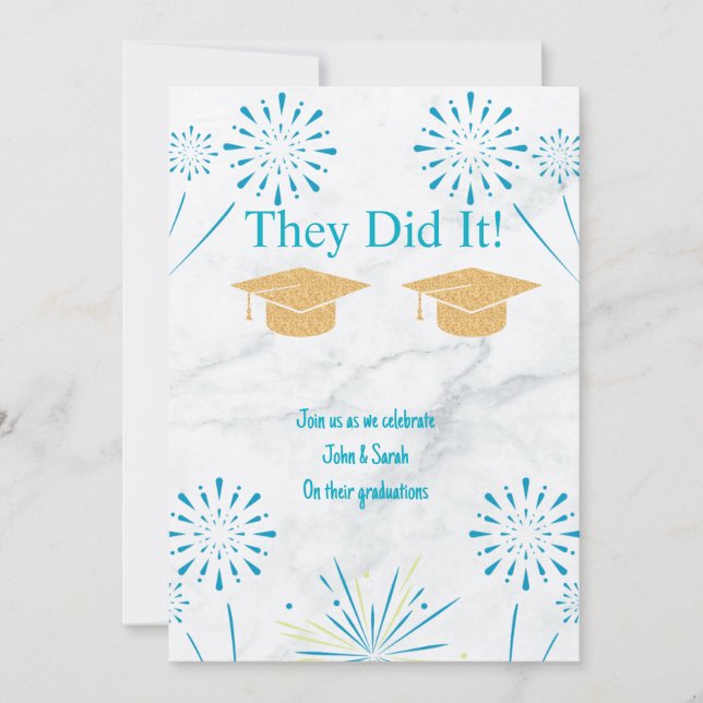 Cartes Pour Fêtes Annuelles Double Graduation Party Sparklers (Devant)
