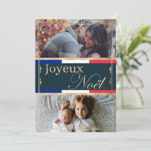 Cartes Pour Fêtes Annuelles Double Photo personnalisée Joyeux Noël Noël Noël F