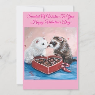 Cartes Pour Fêtes Annuelles Douces baisers Furet Saint-Valentin