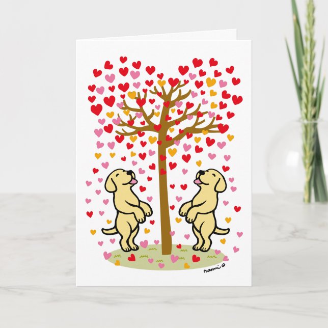Cartes Pour Fêtes Annuelles Douche de coeur Labrador Anniversaire (Devant)