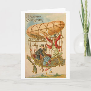 Cartes Pour Fêtes Annuelles Douche victorienne du Nouvel An Bonne Chance Voeux