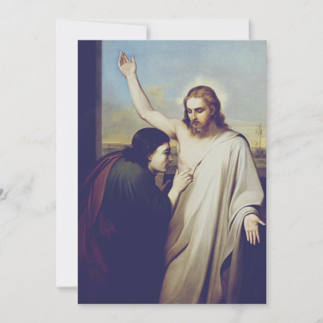 Cartes Pour Fêtes Annuelles Douter de Saint Thomas par Silvestro Lega (Devant)