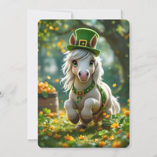 Cartes Pour Fêtes Annuelles Doux avec casquette vert, brides et Fleurs (Devant)