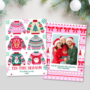 Cartes Pour Fêtes Annuelles Doux moche C'Est La Saison Photo Famille