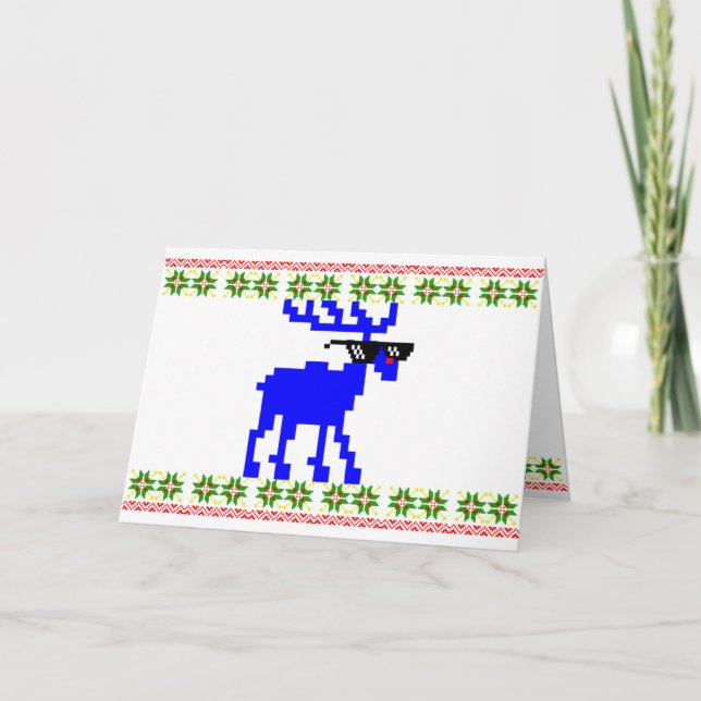 Cartes Pour Fêtes Annuelles Doux moche (Traitez Avec) Reindeer (Devant)