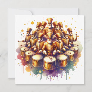 Cartes Pour Fêtes Annuelles Douze batteurs tambourinant les douze jours de Noë