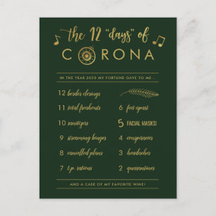 Cartes Pour Fêtes Annuelles Douze jours amusants de Corona Gold Christmas Gr