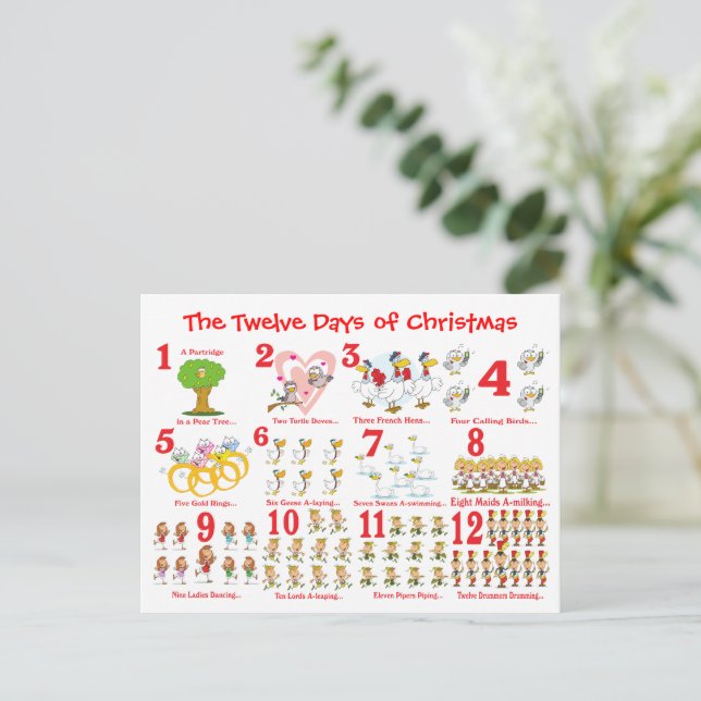 Cartes Pour Fêtes Annuelles Douze jours de Noël (Debout devant)