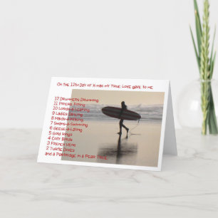 Cartes Pour Fêtes Annuelles Douze jours de Noël sur la plage