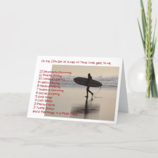 Cartes Pour Fêtes Annuelles Douze jours de Noël sur la plage