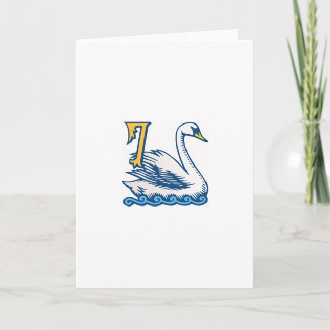 Cartes Pour Fêtes Annuelles Douze jours de Noël - un-Natation de sept cygnes (Devant)