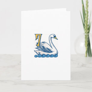 Cartes Pour Fêtes Annuelles Douze jours de Noël - un-Natation de sept cygnes