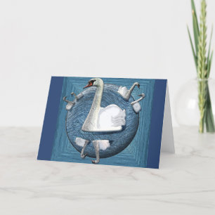 Cartes Pour Fêtes Annuelles Douze jours de Noël - un-Natation de sept cygnes