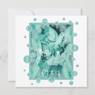 Cartes Pour Fêtes Annuelles Dove Avec Texte De Paix Celtique Dans Les Tons Aqu