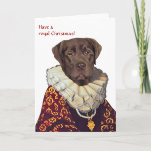 Cartes Pour Fêtes Annuelles DR225 labrador retriever, ont Noël royal !