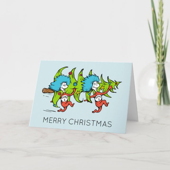 Cartes Pour Fêtes Annuelles Dr Seuss | Grille | Une chose deux Noël (Devant)