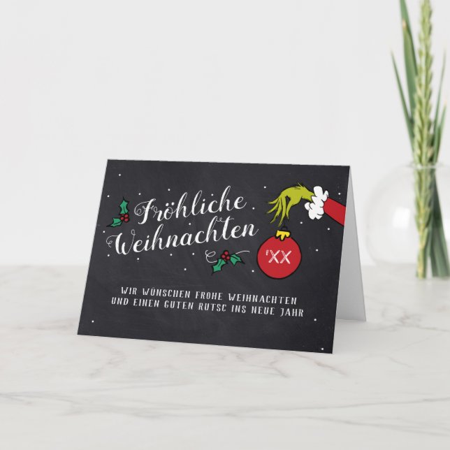 Cartes Pour Fêtes Annuelles Dr Seuss | Grinch - Fröhliche Weihnachten (Devant)