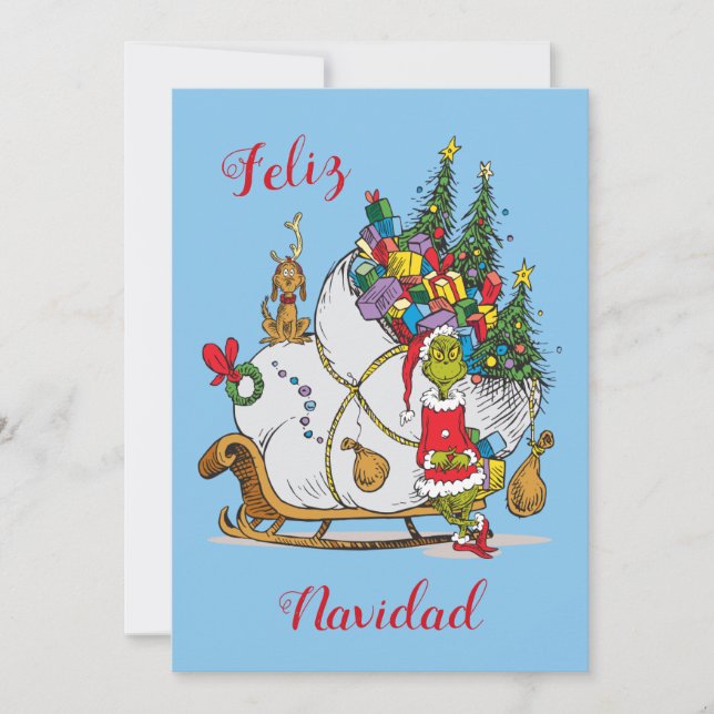 Cartes Pour Fêtes Annuelles Dr. Seuss | Grinch - Joyeux Noël Photo (Devant)