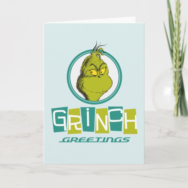 Cartes Pour Fêtes Annuelles Dr Seuss | Salutations Grinch (Devant)