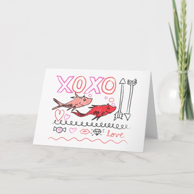 Cartes Pour Fêtes Annuelles Dr. Seuss Valentine | Conception XOXO (Devant)