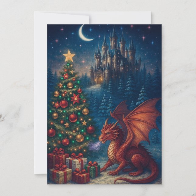 Cartes Pour Fêtes Annuelles Dragon Christmas Tree (Devant)