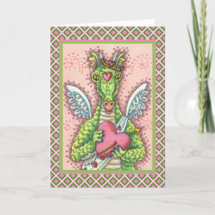 CARTES POUR FÊTES ANNUELLES DRAGON CUPIDE, COEUR ET FLÈCHE IMAGINAIRE VALENTIN