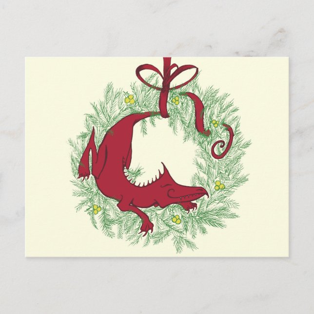 Cartes Pour Fêtes Annuelles Dragon de Noël (Devant)