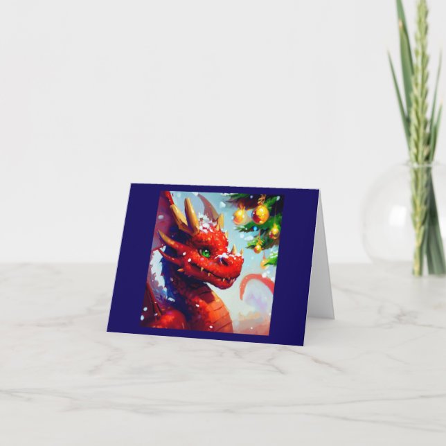 Cartes Pour Fêtes Annuelles Dragon de Noël 2 (Devant)