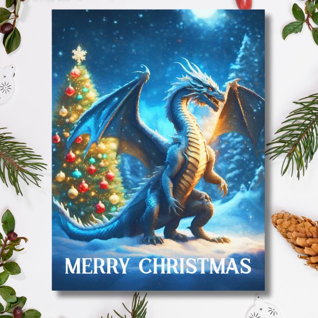 Cartes Pour Fêtes Annuelles Dragon disant Joyeux Noël (Créateur téléchargé)