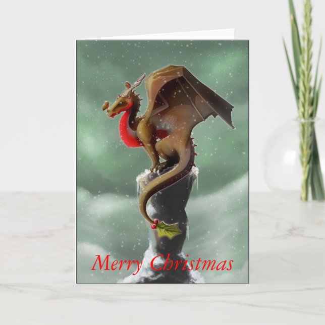 Cartes Pour Fêtes Annuelles Dragon Robin Christmas Card (Devant)