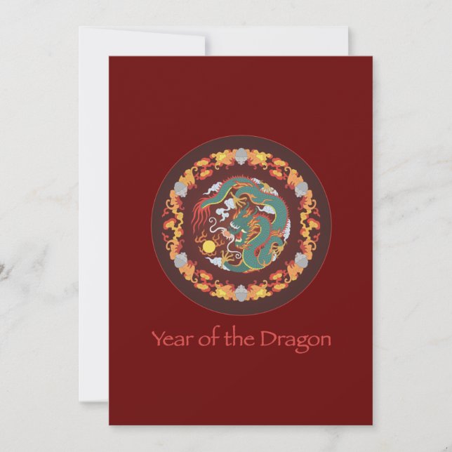 Cartes Pour Fêtes Annuelles Dragon torride (Devant)