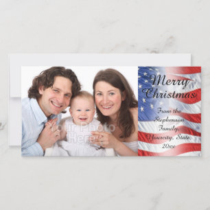 Cartes Pour Fêtes Annuelles Drapeau américain de Noël militaire patriotique