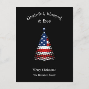 Cartes Pour Fêtes Annuelles Drapeau américain gracieux, béni Noël gratuit