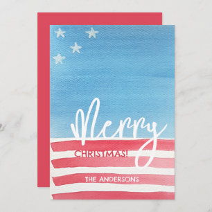 Cartes Pour Fêtes Annuelles Drapeau Aquarelle moderne Pastel