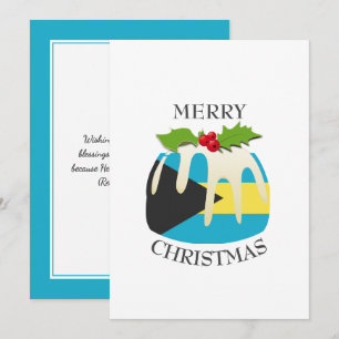Cartes Pour Fêtes Annuelles DRAPEAU BAHAMAS   Pudding de Noël   Festive