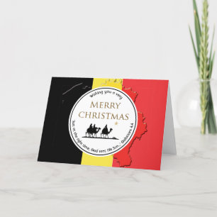 Cartes Pour Fêtes Annuelles DRAPEAU BELGIQUE   Trois hommes sages   NOËL