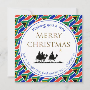 Cartes Pour Fêtes Annuelles DRAPEAU D'AFRIQUE DU SUD Trois Sages Noël