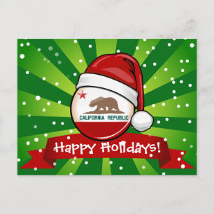 Cartes Pour Fêtes Annuelles Drapeau de la Californie dans un casquette de Père