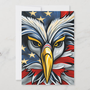 Cartes Pour Fêtes Annuelles Drapeau de l'aigle à tête blanche américain