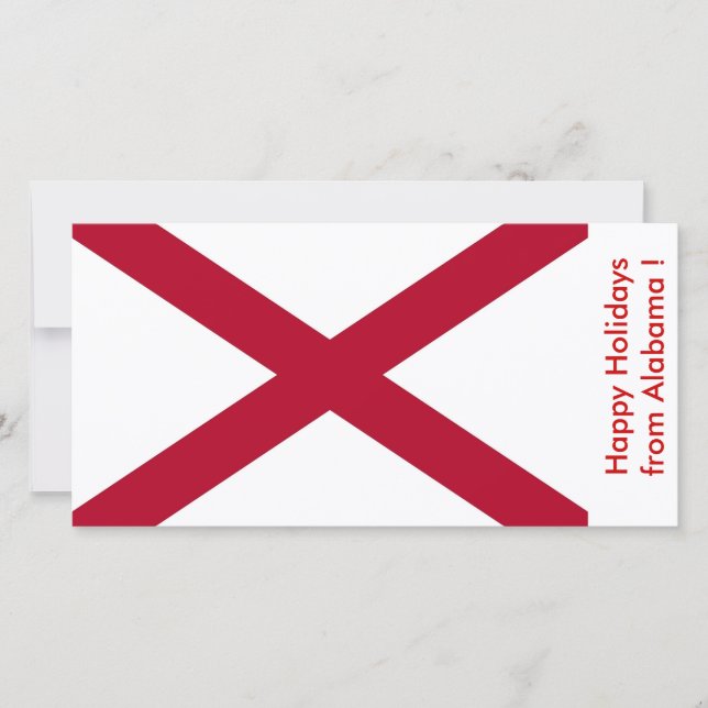 Cartes Pour Fêtes Annuelles Drapeau de l'Alabama, Joyeuses fêtes des États-Uni (Devant)