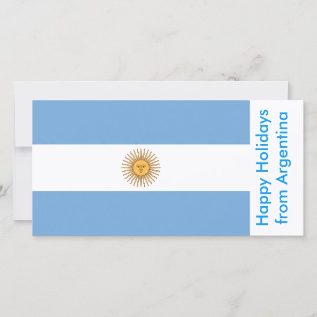 Cartes Pour Fêtes Annuelles Drapeau de l'Argentine, Joyeuses fêtes d'Argentine (Devant)