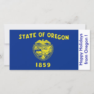 Cartes Pour Fêtes Annuelles Drapeau de l'Oregon, Joyeuses fêtes des États-Unis
