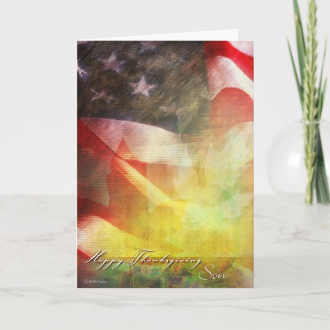 Cartes Pour Fêtes Annuelles Drapeau de Thanksgiving - Militaire Thanksgiving S (Devant)