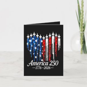Cartes Pour Fêtes Annuelles Drapeau du 250e anniversaire d'Amérique avec cœur
