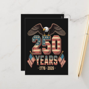 Cartes Pour Fêtes Annuelles Drapeau du 250e anniversaire des États-Unis 250 an