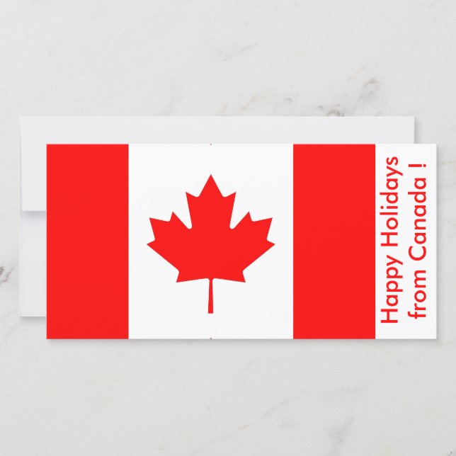 Cartes Pour Fêtes Annuelles Drapeau du Canada, Joyeuses fêtes du Canada (Devant)