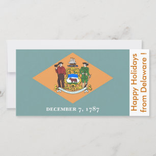 Cartes Pour Fêtes Annuelles Drapeau du Delaware, Joyeuses Vacances des États-U