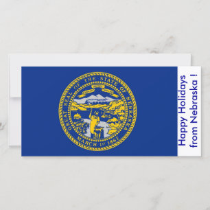 Cartes Pour Fêtes Annuelles Drapeau du Nebraska, Joyeuses fêtes des États-Unis