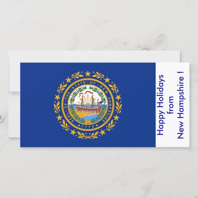 Cartes Pour Fêtes Annuelles Drapeau du New Hampshire, Joyeuses fêtes des États (Devant)