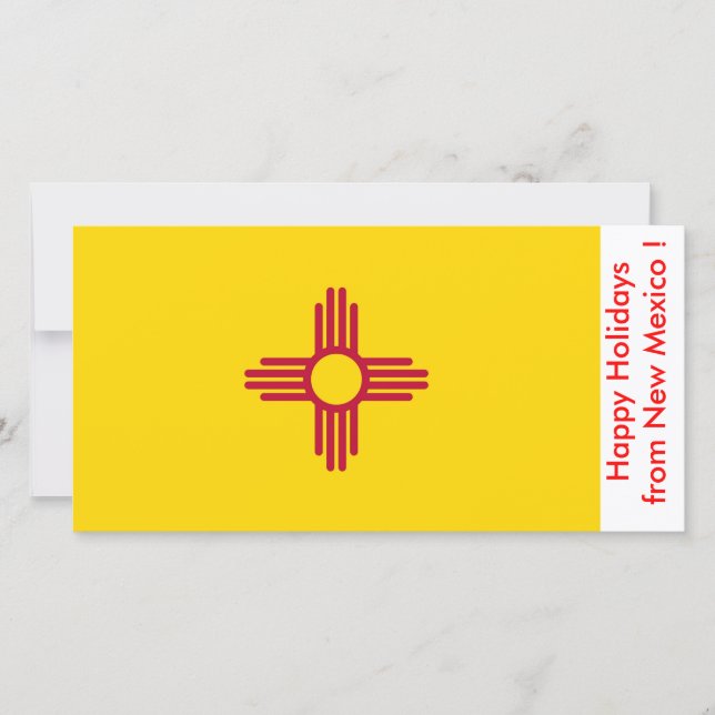 Cartes Pour Fêtes Annuelles Drapeau du Nouveau-Mexique, Joyeuses fêtes des Éta (Devant)